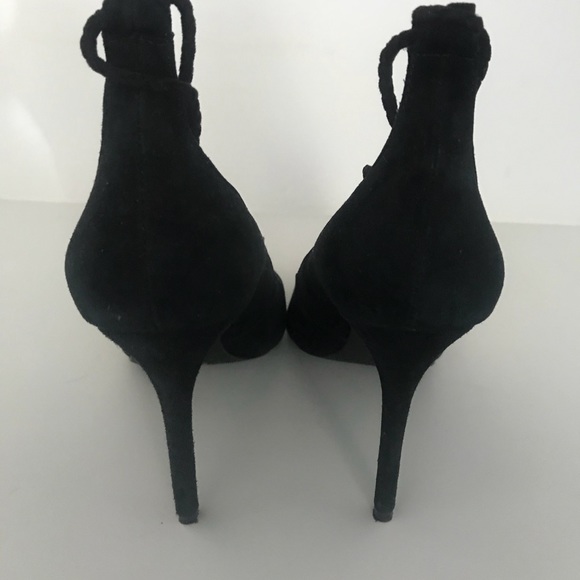 Joie Angelynn Black Suede Wrap-around Heels - Picture 4 of 8